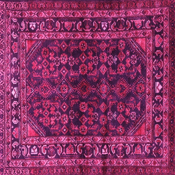 Ahgly Company Indoor Square Persian Pink Traditional Area Rugs, 8' Square