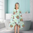 thumbnail image 6 of Green Highland Cow Flower Pattern Hooded Bath Towel，50"x30" for Ages 3 To 12 Kids, Quick Dry Lightweight Soft Microfiber Hood Beach Towel Cover Up for Kids, 6 of 7