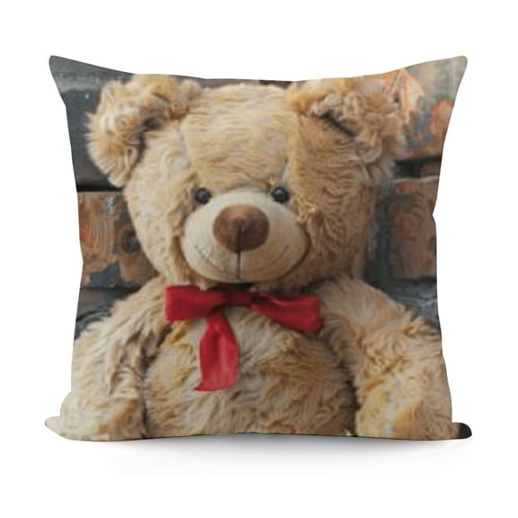 Cute Bear Valentine Gift Throw Pillow Covers Decorative Couch Pillow Covers Square Throw Pillow Case Car Cushion Covers Farmhouse Pillowcase for Sofa Couch Bed Living Room