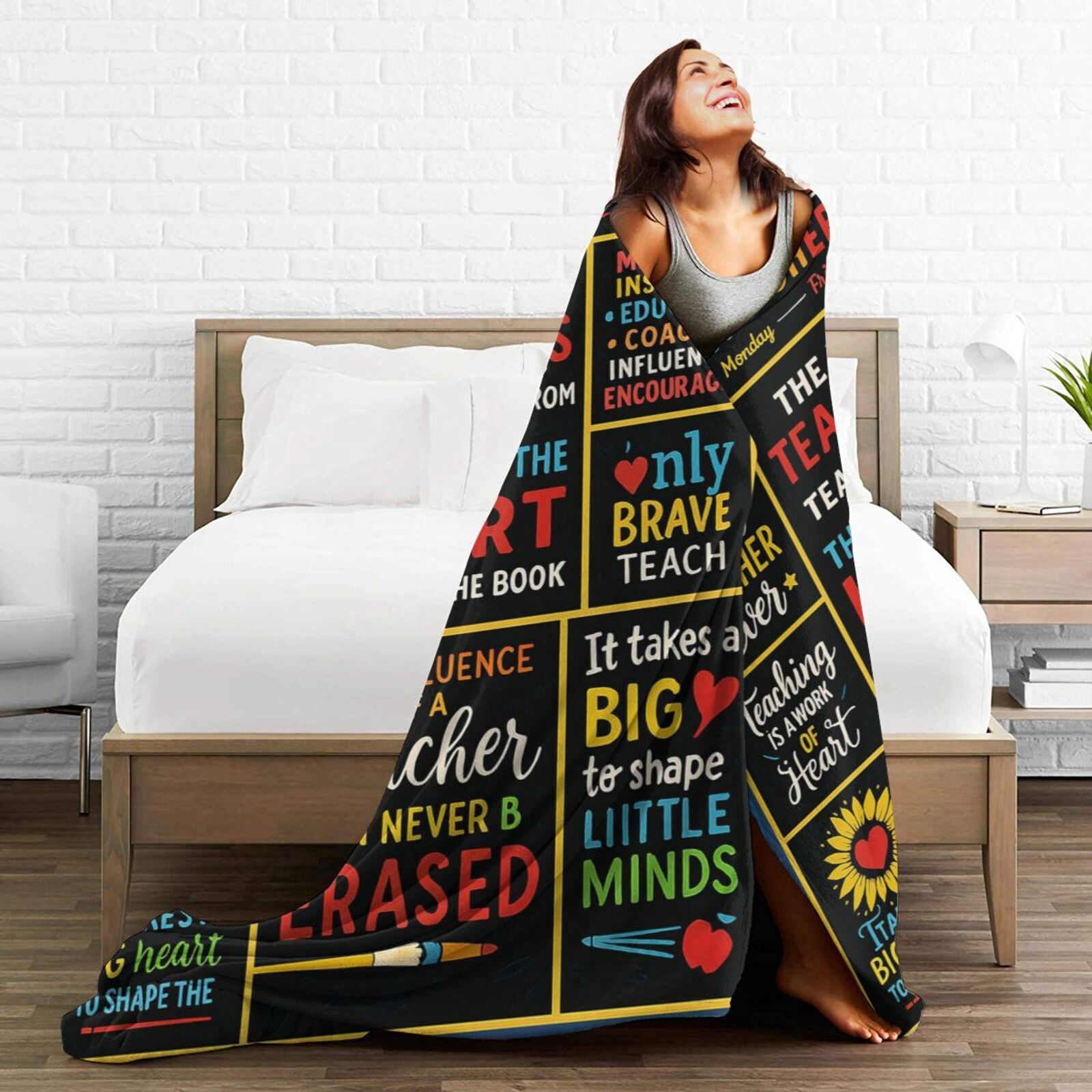 Best Teacher Gifts for Women Men, Unique Teacher Appreciation Gifts, Teachers Blanket, Teacher Birthday Gifts for Women Men, Teachers Christmas Valentines Day Throw Blanket 60x50