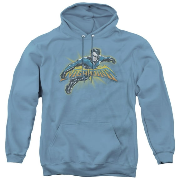Batman Nightwing Burst Adult Pullover Hoodie Sweatshirt Carolina Blue
