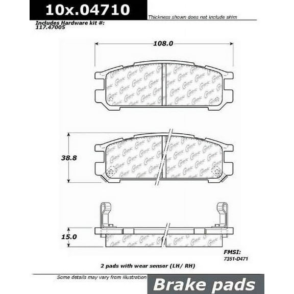 Centric (103.04710) Brake Pad, Ceramic
