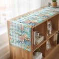 thumbnail image 6 of Table Runners 72 Inches Long Dress Scarves, Summer Coastal Farmhouse Kitchen/Dining Table Runner, Coffee Tablerunners, Watercolor Corals Shells Starfish Green Plaid 14x72 Inch, 6 of 9