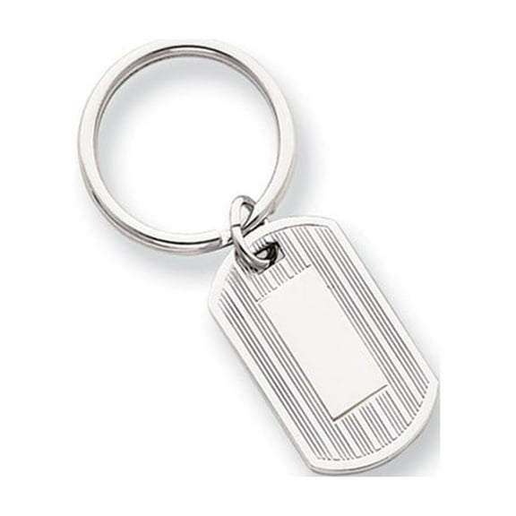 Rhodium-plated Kelly Waters Etched Lines Key Ring; for Adults and Teens; for Women and Men