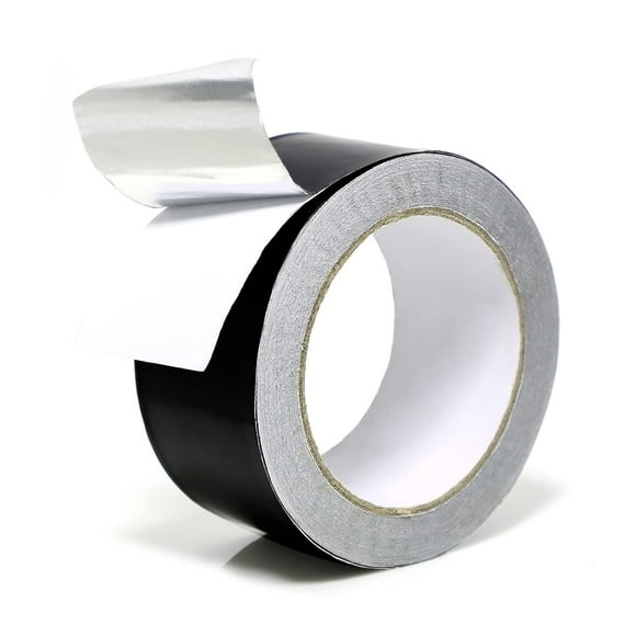 PinesC Black Aluminum Foil Tape 2 in x 65 Feet 3.94 Mil Hot & Cold Shield Resistant Black Foil TapeSealing & Patching Hot Cold Air Duct Tape for Pipe, Metal Repair, , Air Ducts, Insulation Silver,