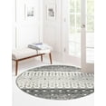 thumbnail image 3 of Rugs.com Moroccan Trellis Collection Rug – 6 Ft Round Ivory And Gray Medium Rug Perfect For Kitchens, Dining Rooms, 3 of 9