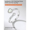 thumbnail image 5 of PROSTEEL Heart Opal Ring Adjustable Sterling Silver Open Rings for Women Birthday Mother's Day Jewelry Gift for Mom Wife Daughter, 5 of 8