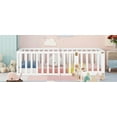 thumbnail image 4 of Twin Floor Bed for Children, Durable Montessori Floor Bed with Safety Fence & Small Door, Wood Floor Bed Frame for Girls Boys and Teens, White (No Bed Slats), 4 of 7