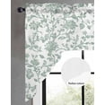 thumbnail image 3 of Vintage Sage Green Floral Toile Swag Valances for Windows 56 x 36 Rod Pocket Light Filtering Window Topper Botanical Vine for Kitchen Bathroom Bedroom Living Room, 3 of 6