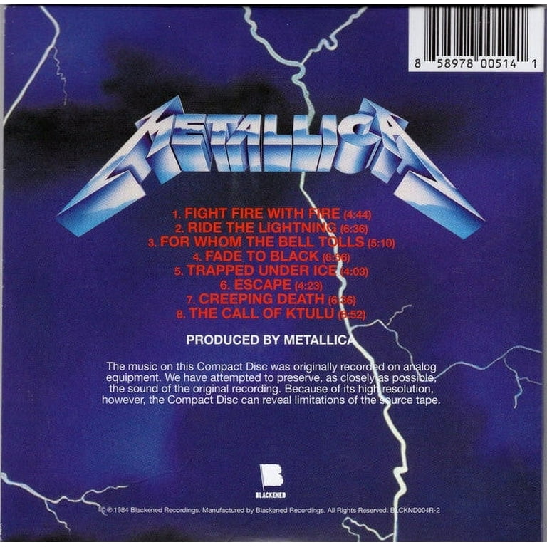 Metallica - Ride the Lightning - CD 