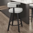 thumbnail image 3 of Amisco Parker 26.25" Polyester Swivel Counter Stool in Gray White/Black, 3 of 9
