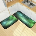 thumbnail image 7 of Space Galaxy Green Anti Fatigue Mats for Kitchen Floor, Set of 2 Non Skid Washable Waterproof Anti Kitchen Floor Mats for Kitchen Office Laundry Room Bathroom (19"x27"+19"x47"), 7 of 7