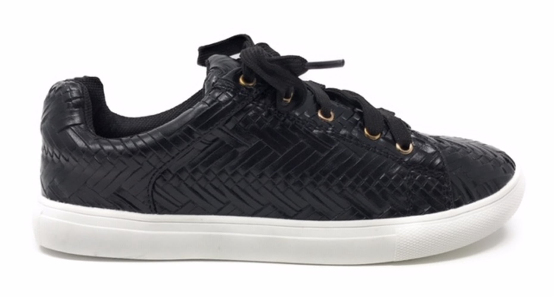 Forever Young Women's Metallic Weaved Textured Lace up Sneakers