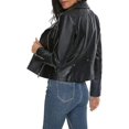 thumbnail image 3 of Celebrity Women's Black Lambskin Leather Jacket Motorcycle Slim Fit Biker W213, 3 of 4