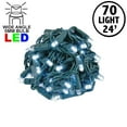 thumbnail image 3 of Novelty Lights Pure White LED Christmas String Lights 70 Mini Bulbs (Green Wire, 24 feet), 3 of 9