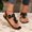 Black, variant on EliteGoogv Womens Flat Sandals Bohemian Floral Elastic Strap Women Sandals Soft Sole Casual Slide Shoes Beach Sandals For Women Summer Footwear Black US :8