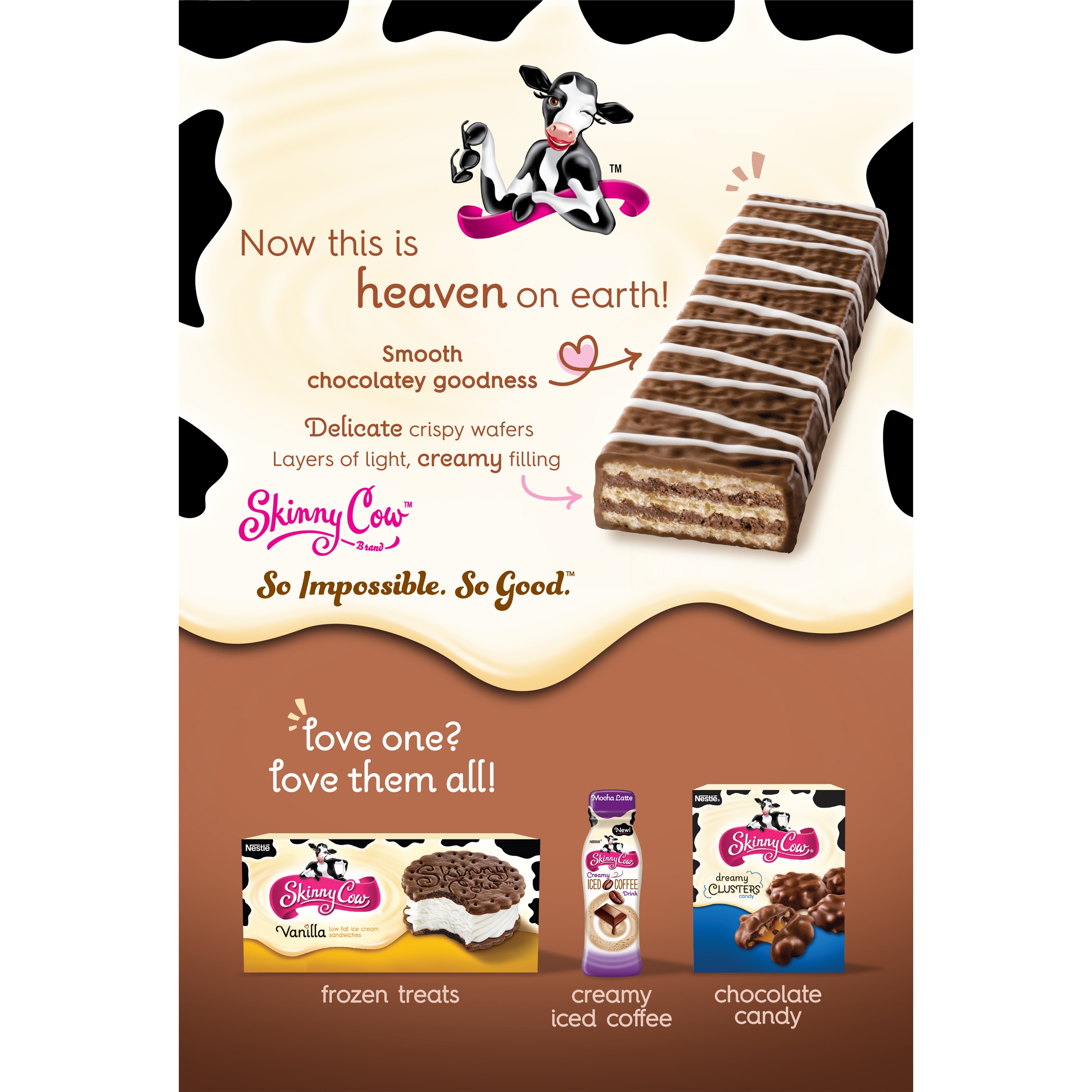 Nestle Skinny Cow Heavenly Crisp Milk Chocolate Flavor Candy Bars, 0.77 Oz., 6 Count