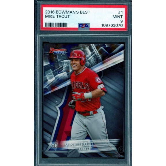 Mike Trout Card 2016 Bowman's Best #1 PSA 9
