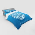 thumbnail image 3 of Ambesonne Easter Bedding Set 3 Pcs, Blooming Sketch Flowers, Twin, Azure Blue White, 3 of 3