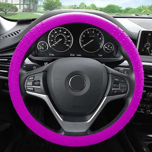 FH Group Housse de Volant en Silicone Souple avec Motif Texturé et Design Antidérapant, Résistant aux UV, Installation Facile, Durable, Imperméable et Inodore, s'Adapte Universellement 14.5 Pouces - 15.5 Pouces - Rose