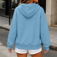 thumbnail image 5 of Hoodies for Women Baeitkot Fashion Women Solid Color Zip Drawstring Pocket Jacket Top, 5 of 6