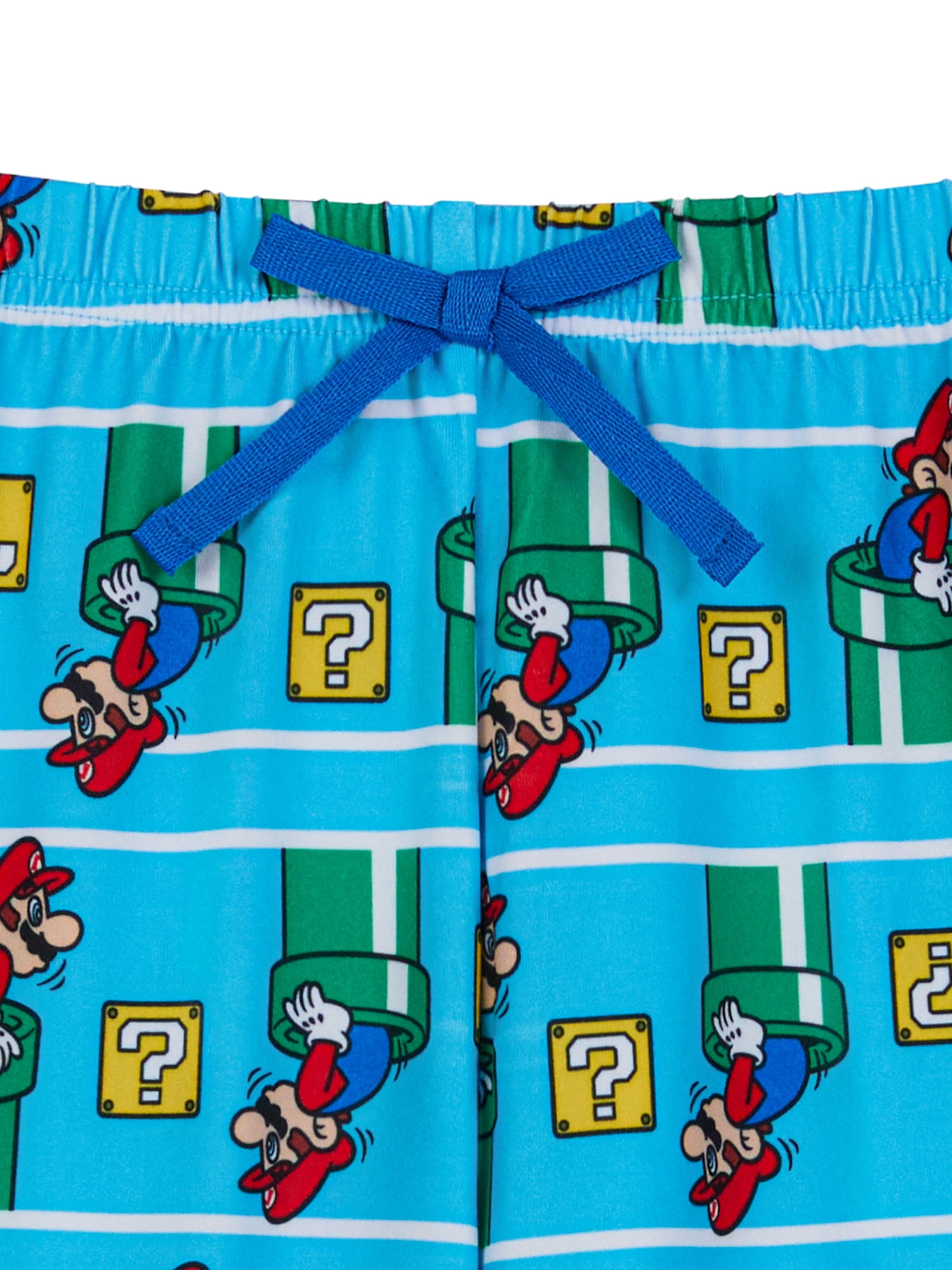 Mario Boys Short Sleeve Sleep Notch Collar Top and Pants Pajama Set, 2-Piece, Sizes 4-12