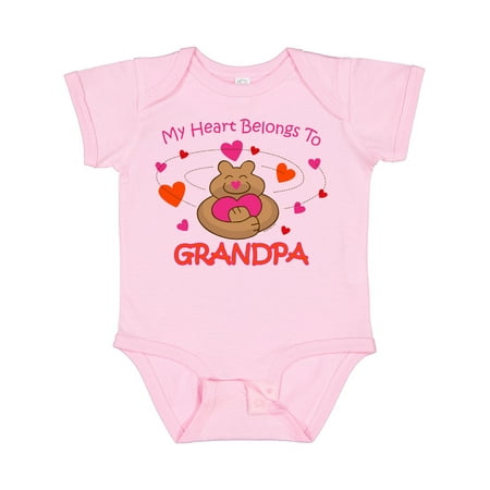 

Inktastic Heart Belongs to Grandpa Gift Baby Girl Bodysuit