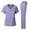 Lavender, variant on Dagacci Medical Uniform Women's Scrub Set Stretch Contrast Binding Top and Pants (Egg Plant, X-Large)