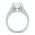 thumbnail image 3 of 1.20 T.C.W Round Shaped Real Diamond New Design Solitaire with Accents Wedding Ring for Women Solid 18K White Gold Size 3.5, 3 of 7