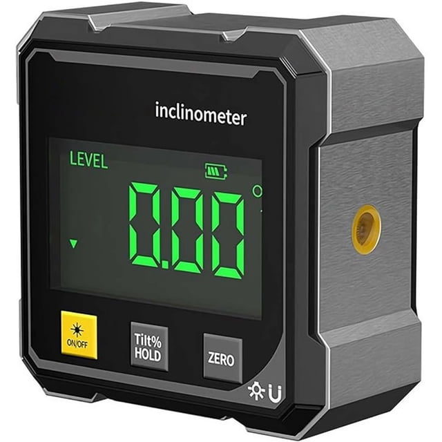 Outil de Protraction d'Angle Laser Numérique, Outil de Mesure Haute Précision 4x90° avec Grand Affichage LED, Base Magnétique, Rechargeable par USB pour Menuiserie, Métal, Construction et Bricolage