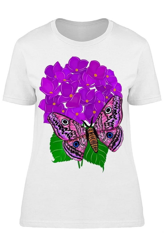 Fabulous Pink/purple Moth T-Shirt Women -Image by Shutterstock, Female Large