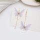 thumbnail image 4 of HomeKingdee Women's Fashion Butterfly Earrings - Long Chain Tassel with Diamond and Pearl Accents for Wedding Party Banquet, 4 of 5