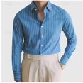 thumbnail image 1 of Camisa informal de negocios con estampado 3D a rayas para hombre, 25 estilos, para uso diario, para trabajo callejero, con solapa de primavera, manga larga, talla 6XL, envío rápido, 1 of 6