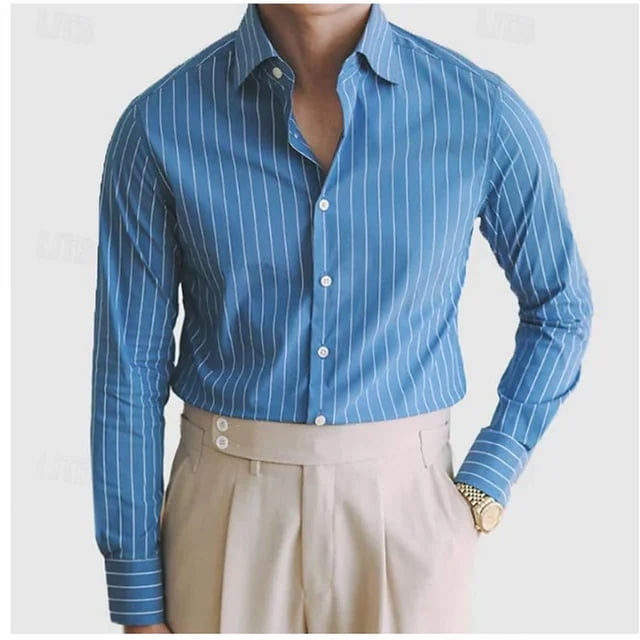 Camisa informal de negocios con estampado 3D a rayas para hombre, 25 estilos, para uso diario, para trabajo callejero, con solapa de primavera, manga larga, talla 6XL, envío rápido