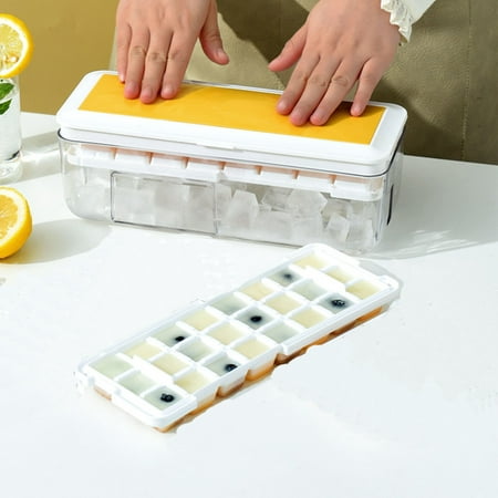

Ice Tray With Lid And Storage Bin For Freezer Frozen Ice Cubes Making Freezer Ice Cubes Box One Second Out Of The Ice Silicone Ice Tray