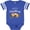 Football Blue and White, variant on Merry Christmas Cute Sloth with Santa Hat and Lights Boys or Girls Baby Bodysuit