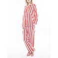 thumbnail image 2 of Women 2 Piece Pajama Set Striped Long Sleeve Shirt Top Long Pants Lounge Sets Sleepwear Nightwear, 2 of 4