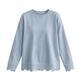 thumbnail image 6 of Womens Oversized Crewneck Sweatshirts Scalloped Casual Pullover Tops, 6 of 7