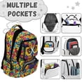 thumbnail image 7 of FKELYI Hippie Flower Owl Print Kids Backpack for Boys Girls Schoolbag Lightweight Spacious School Bookbag with Multi-Pockets for Elementary Student Daypack Rucksack, 7 of 7
