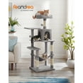 thumbnail image 2 of Feandrea Arbre à Chat, Tour pour Chat de 56,3 Po pour Chats d'Intérieur, Condo pour Chat à Plusieurs Niveaux avec Poteaux à Griffer, Perchoirs, Hamac et Niche, Gris Pâle, 2 of 7