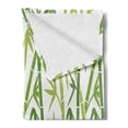 thumbnail image 2 of Leaves Soft Flannel Fleece Throw Blanket, Cartoon Style Bamboo Sticks Pattern in Nature Colors Leaves East, Cozy Plush for Indoor and Outdoor Use, 50" x 70", Green and Pale Green, by Ambesonne, 2 of 5