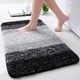 thumbnail image 1 of Alfombras de baño Arotive de microfibra Shaggy, suaves y absorbentes, negras, 1 of 9