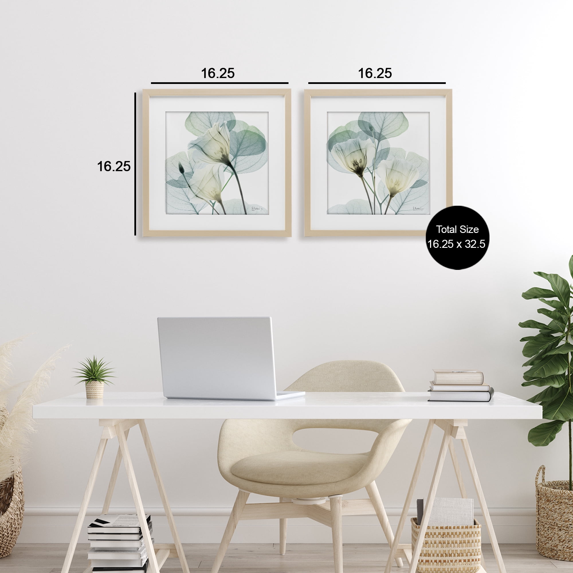 Stupell Industries Divine Fate Flowers 2 Piece Birch Framed Print Under Glass Set, design by Albert Koetsier