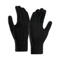 thumbnail image 2 of FRSASU Touch Screen Cable Knit Winter Gloves for Men Ribbed Cuff Warm thermal Texting Gloves for Driving Running Daily Outdoor Black, 2 of 7