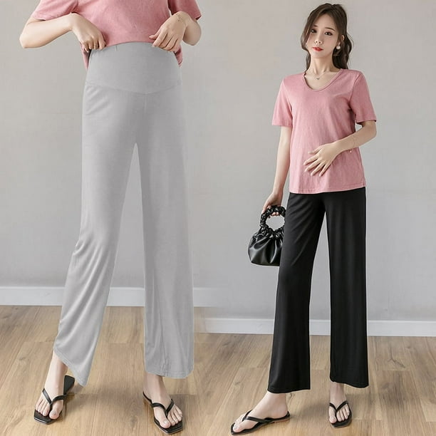 Pantalones de mujer embarazada Pantalones de pierna ancha de primavera y otoño Pantalones Leggings de verano Pantalones de casa finos y sueltos para embarazadas