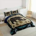 thumbnail image 3 of Manfei Animal Bear 3-Piece Full Size Comforter Sets for Teens Female Men,Retro Vintage Bedding Comforter Set,Jungle Wildlife Lightweight Bedding Sets,Breathable Home Decor,Reversible, 3 of 8