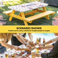 thumbnail image 6 of 4th of July Table Cloths for 3 Foot Rectangle Tables, Independence Day Blue Red Star Fireworks Patio Waterproof Elastic Fitted Tablecloths, Washable Rectangular Table Cover for Camping, 6 of 8