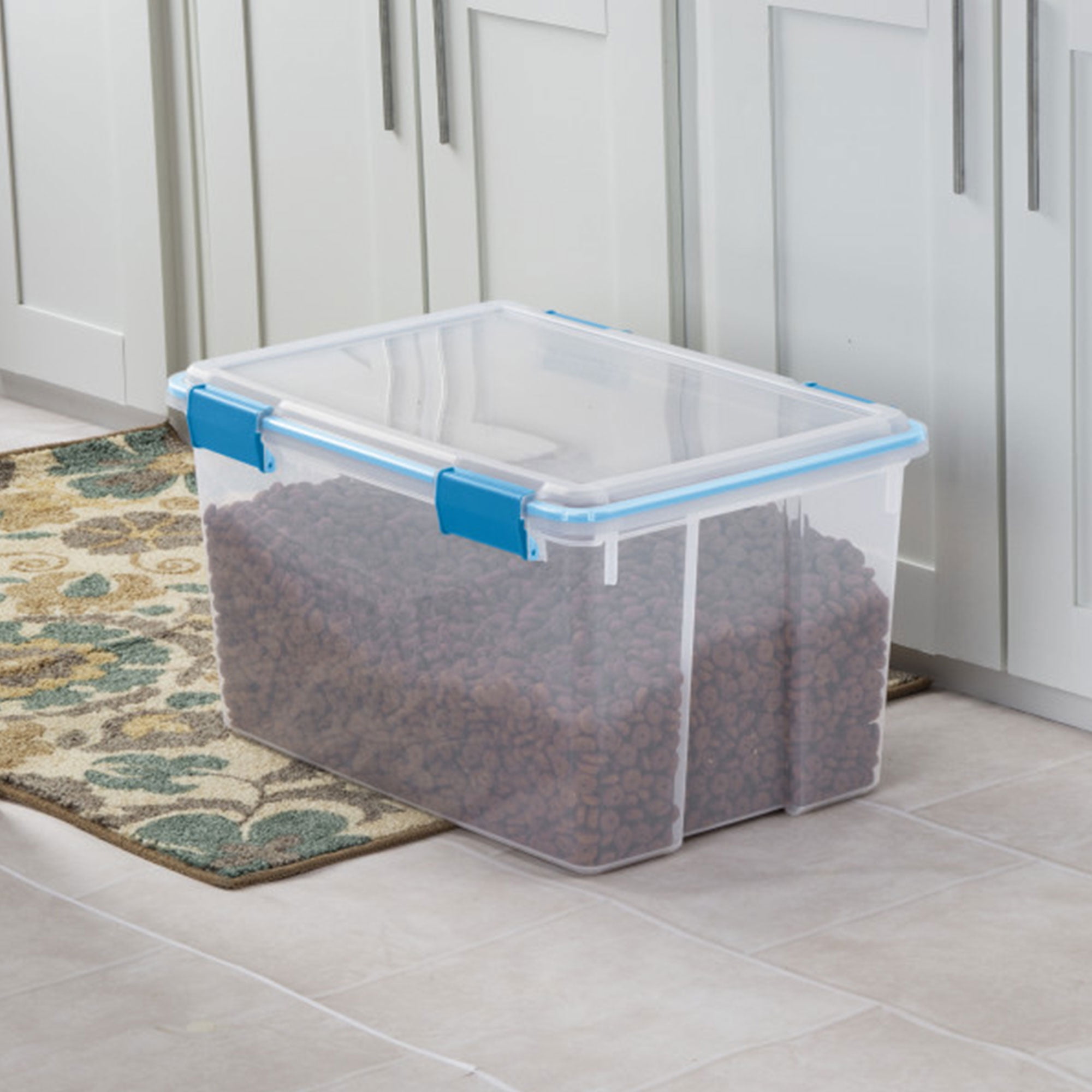 Sterilite 54-Qt Clear Plastic Stackable Storage with Latch Lid, 8 Pack