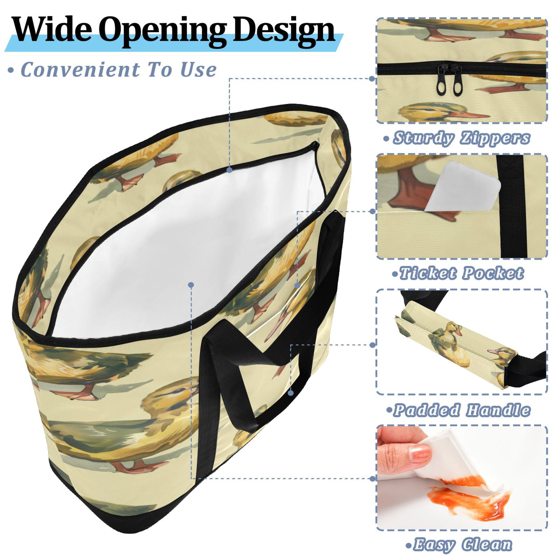 Large Hand-held Ice Pack Picnic Bag Insulation and Refrigeration Suitable for Shopping Picnics and Camping Green Duck