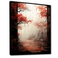 thumbnail image 2 of Designart "Forest View in Red Gothic Japan I" Landscapes Framed Wall Art - Traditional Red Japan Bedroom Framed Canvas Wall Art, 2 of 6